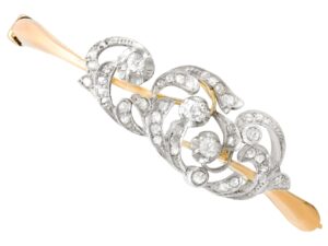 Antique Russian Diamond Yellow Gold Bangle