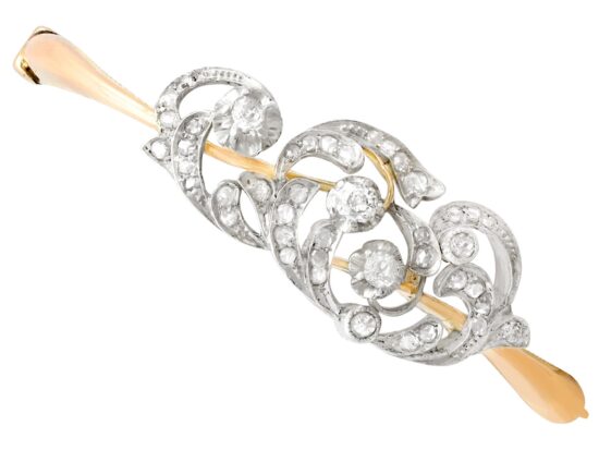 Antique Russian Diamond Yellow Gold Bangle