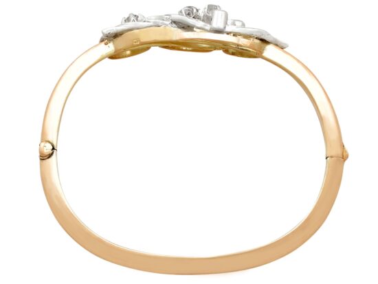 Russian Diamond Gold Bangle Front