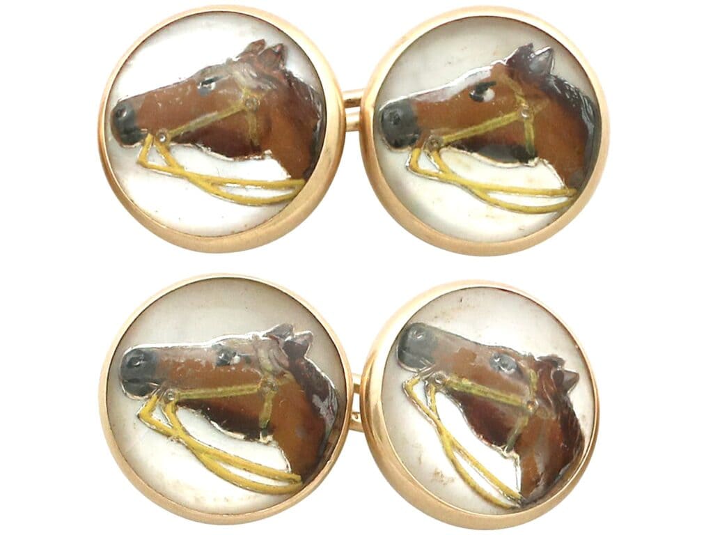 Victorian gold horse cufflinks