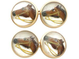 Victorian gold horse cufflinks