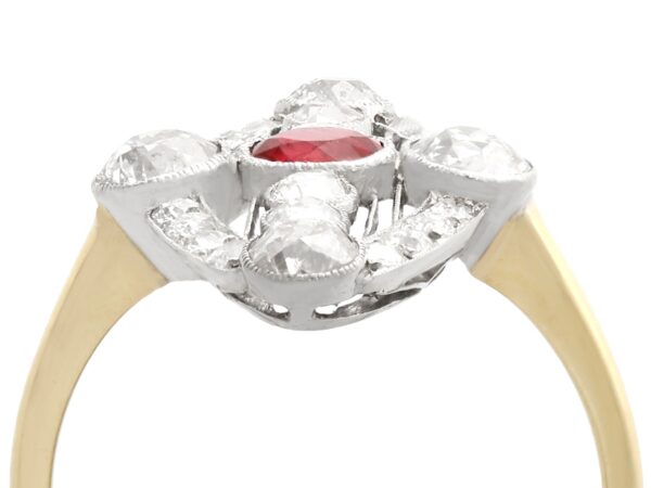 Ruby and Diamond Marquise Ring 1920s setting