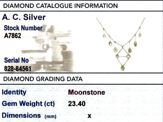 Victorian Moonstone Necklace grading card