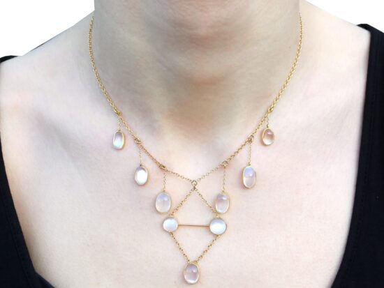 Victorian Moonstone Necklace wearing