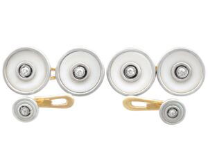 diamond and hardstone cufflink and stud dress set