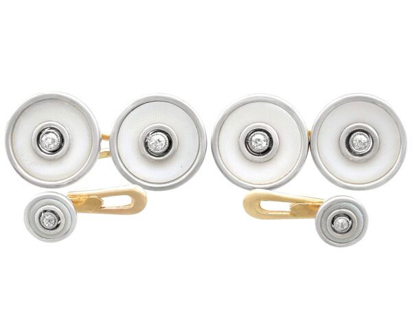diamond and hardstone cufflink and stud dress set