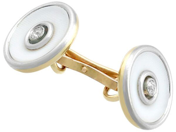 diamond and hardstone cufflink