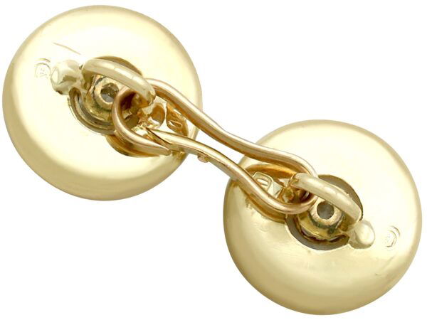 antique gold diamond and hardstone cufflink