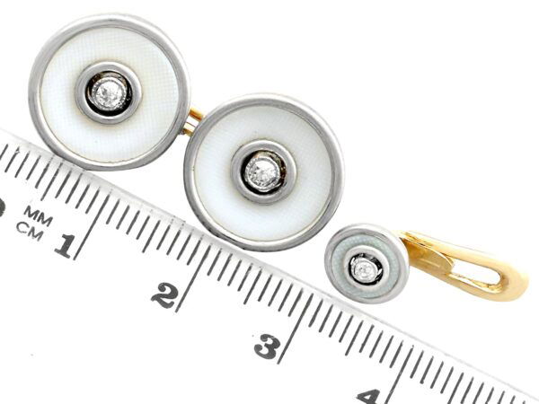 diamond and hardstone cufflink and stud set size
