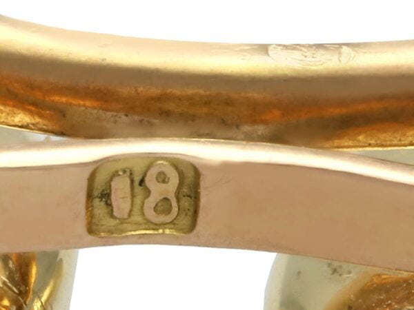 gold hallmark for stud and cufflink set