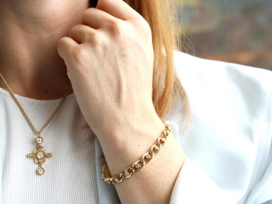 Gold Bracelet on Hand