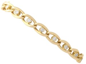 Vintage Diamond Yellow Gold Curb Bracelet