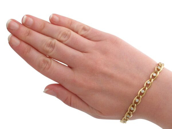 Diamond Curb Bracelet On Wrist