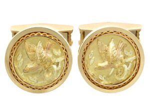 gold bird cufflinks