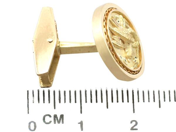 size of gold bird cufflink