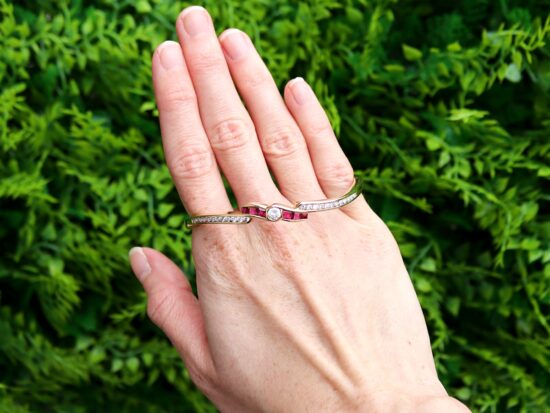 Ruby and Diamond Bangle outside
