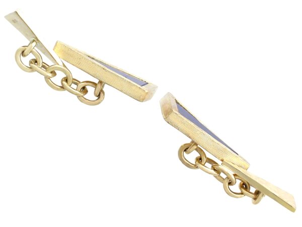 Lapis Lazuli Yellow Gold Cufflinks Front