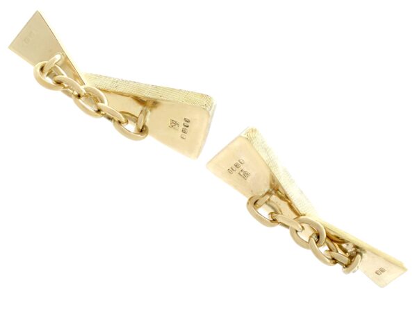 Vintage Yellow Gold Cufflinks Angled View