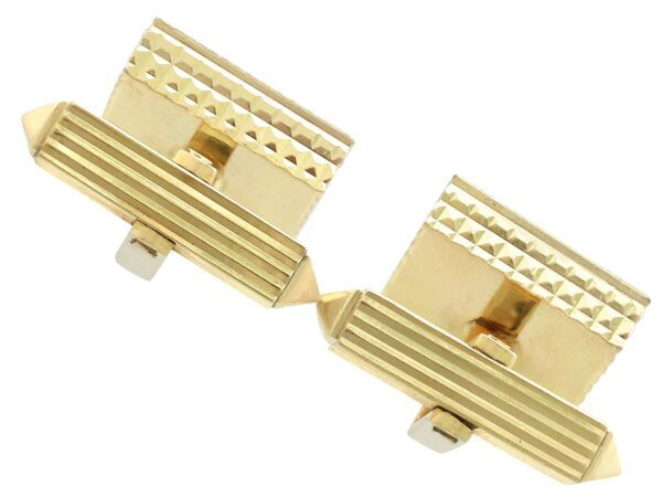 bullet backs on gold square cufflinks
