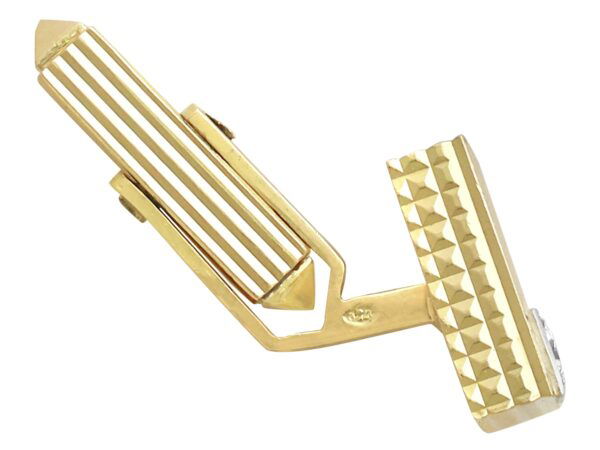 side of gold square cufflink