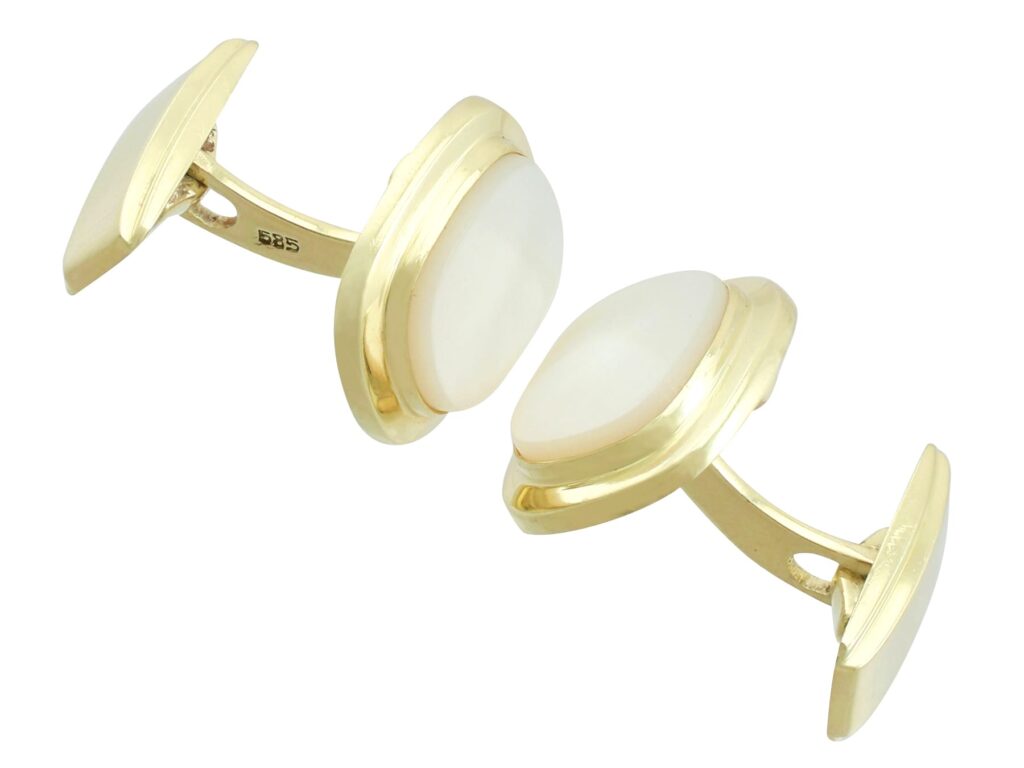 gold vintage mother of pearl cufflinks