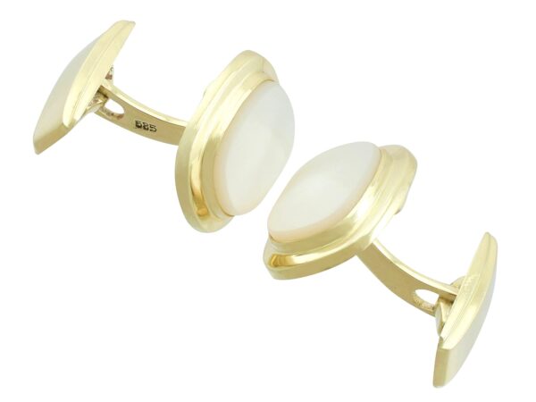 gold vintage mother of pearl cufflinks