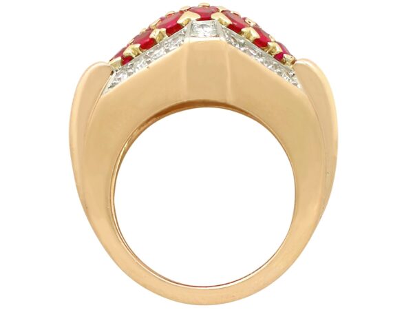 setting of Vintage Gold Ruby Dress Ring