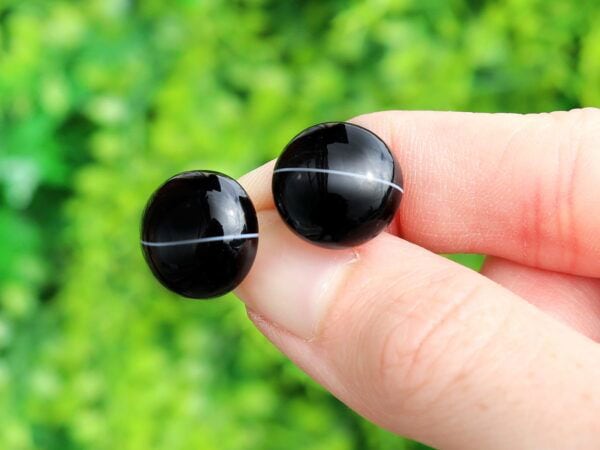 gold agate cufflinks