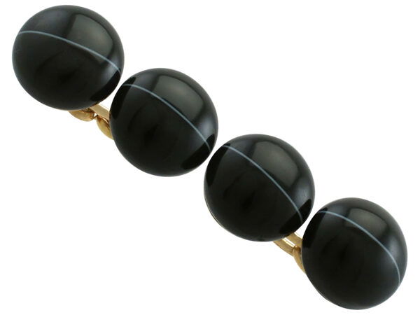 antique agate cufflinks in gold