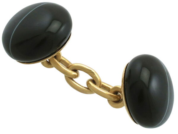 banded agate cufflink