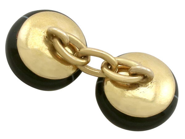 gold cufflinks with agate