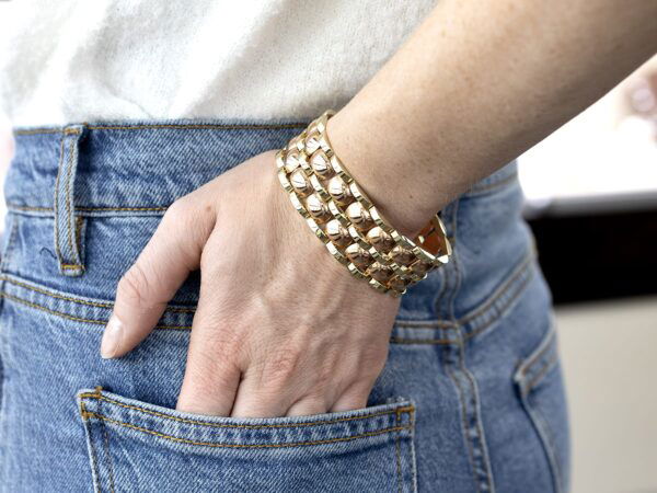 Rose Yellow Gold Bracelet On Wrist