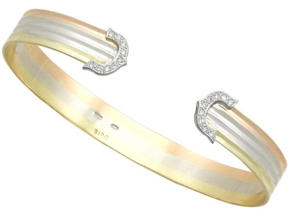 Tri Colour Gold Bangle Detail