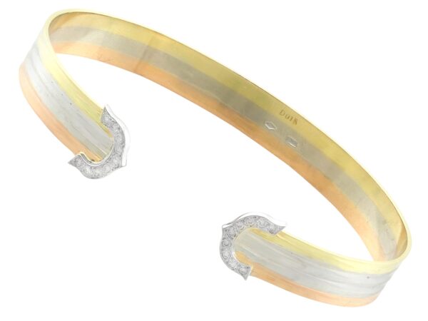 Vintage Diamond Gold Bangle Front