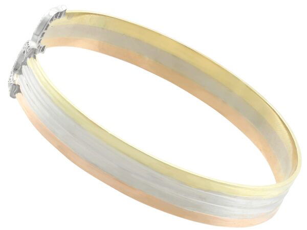 Diamond Gold Bangle Side View