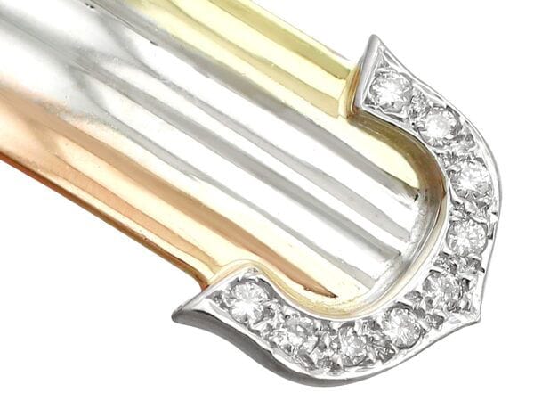 Tri Colour Gold Bangle Close Up Detail