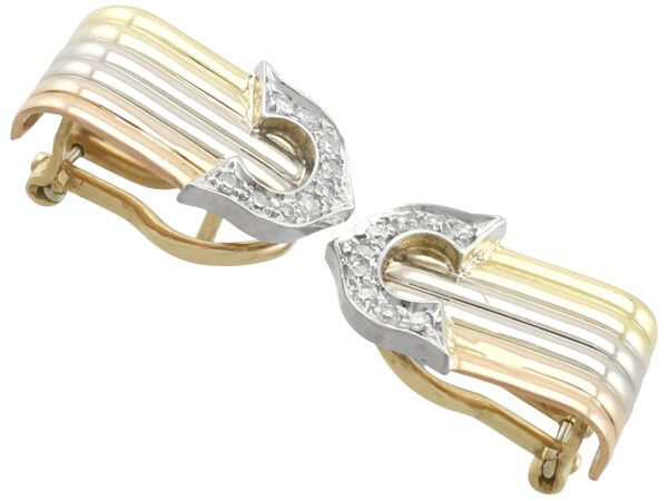 Tri Colour Gold Earrings