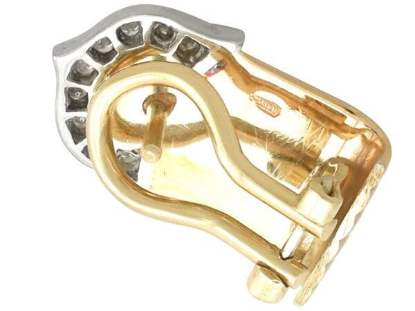 Diamond Gold Earrings Reverse