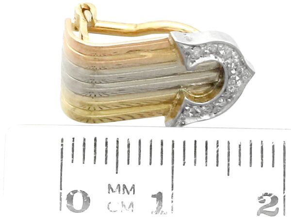 Tri Colour Gold Earrings Size Reference