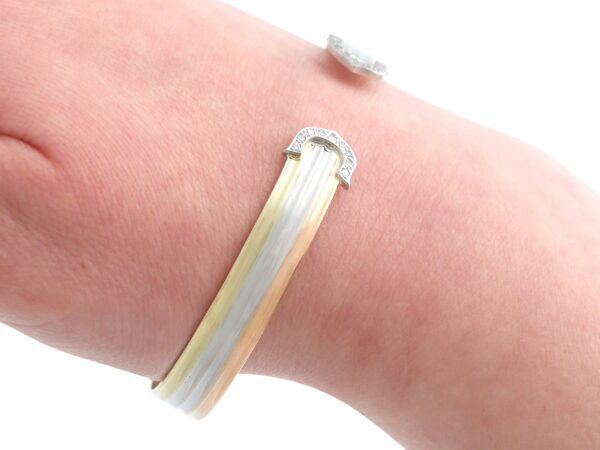 Tri Colour Gold Bangle Wearing