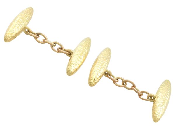 Yellow Gold Cufflinks Front View