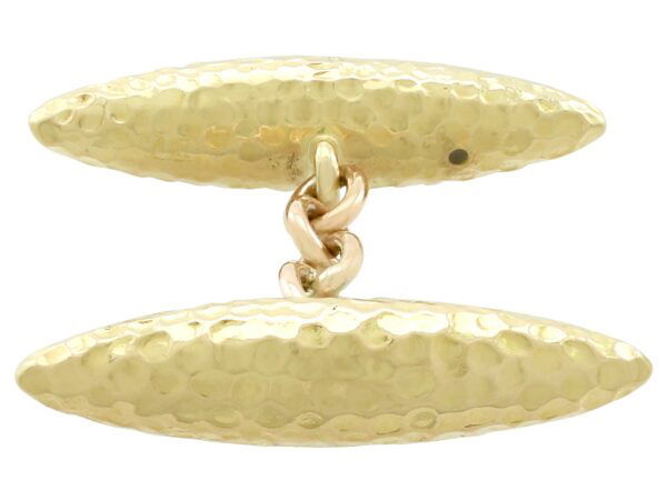 Yellow Gold Cufflinks Detail Close-Up