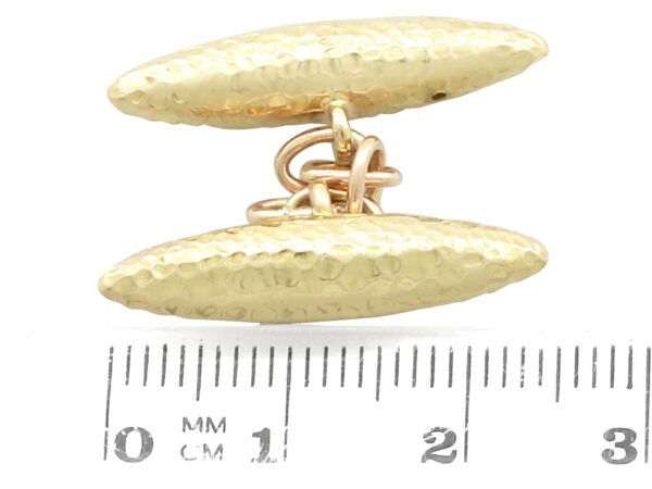 Yellow Gold Cufflinks Size Reference