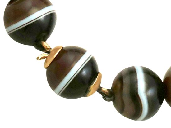 Banded Agate Bead Detail Closeup