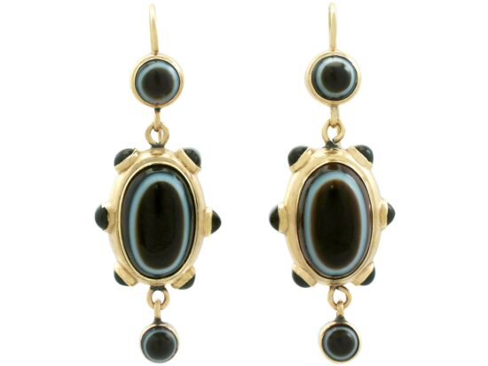 Banded Agate Earrings Product Shot