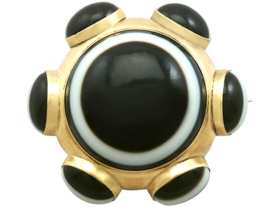 Banded Agate Brooch Close Up