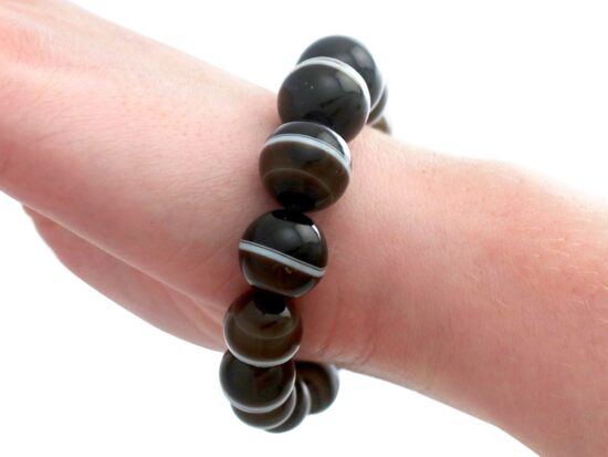 Agate Bracelet Being Worn Closeup