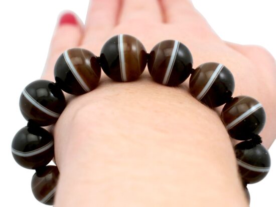 Victorian Agate Bracelet Being Worn