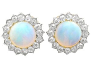 Antique Opal Diamond Earrings