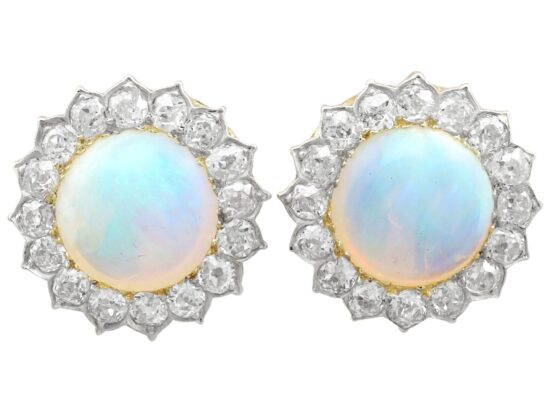 Antique Opal Diamond Earrings